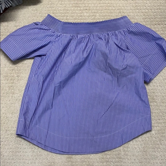 J.Crew off the shoulder poplin striped top - Picture 3 of 3